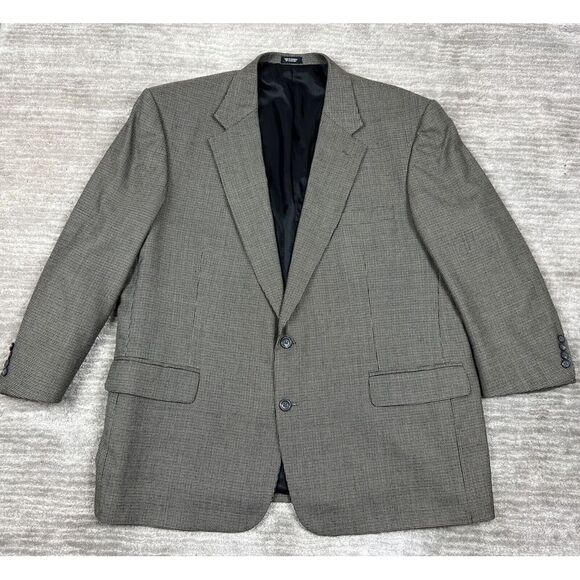 Robert‎ Stock Blazer Mens 48R Gray Polyester Wool Jacket Sport Coat - Picture 1 of 13